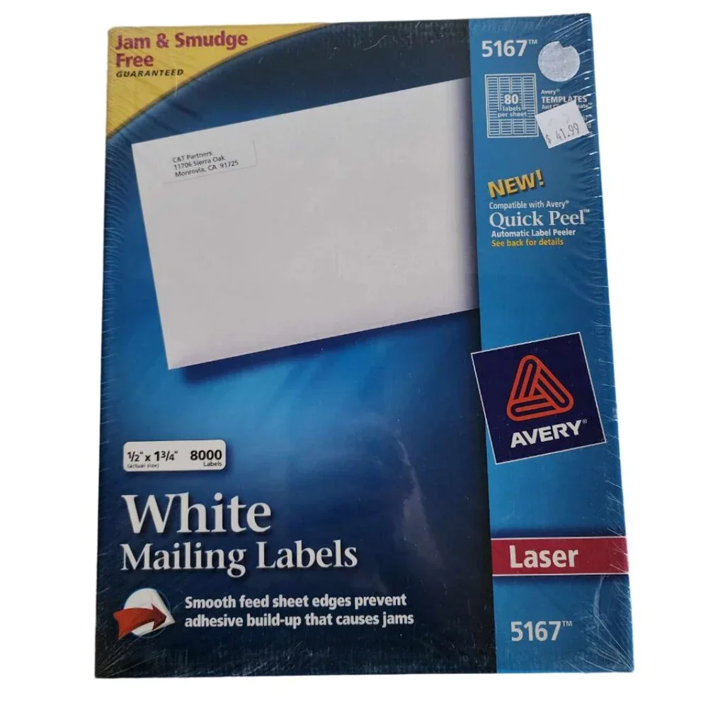 NWT Avery White Mailing Labels 1/2